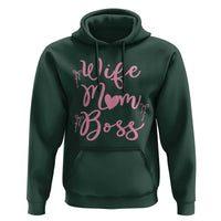 Funny Wife Mom Boss Hoodie Girly Pink Bows Mothers Day Gift