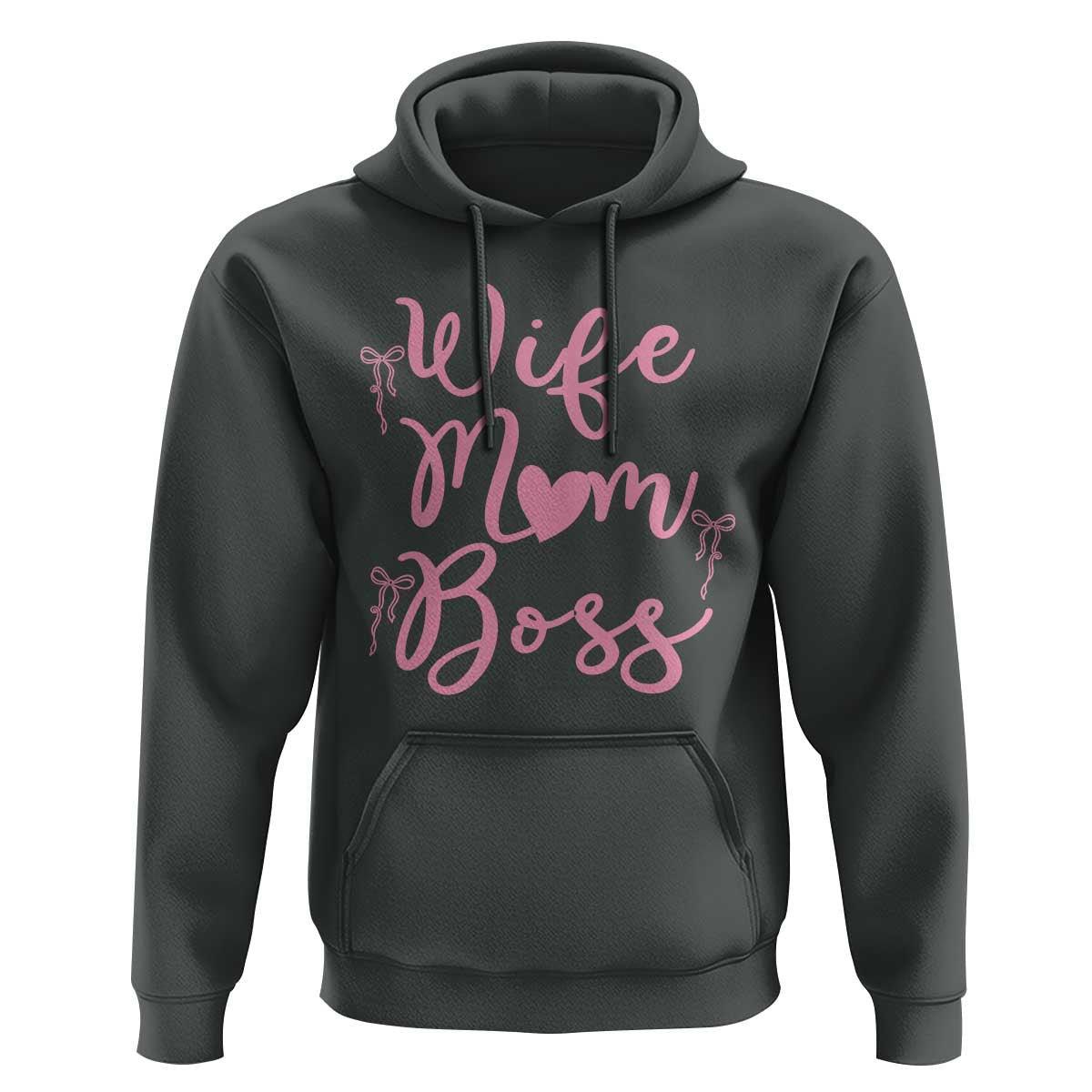 Funny Wife Mom Boss Hoodie Girly Pink Bows Mothers Day Gift