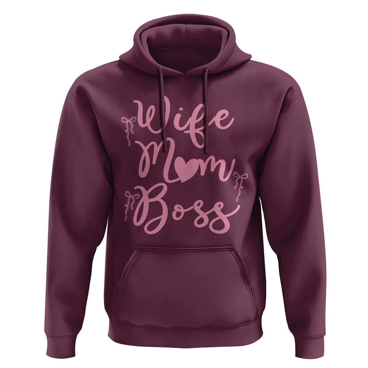 Funny Wife Mom Boss Hoodie Girly Pink Bows Mothers Day Gift