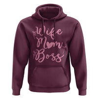 Funny Wife Mom Boss Hoodie Girly Pink Bows Mothers Day Gift