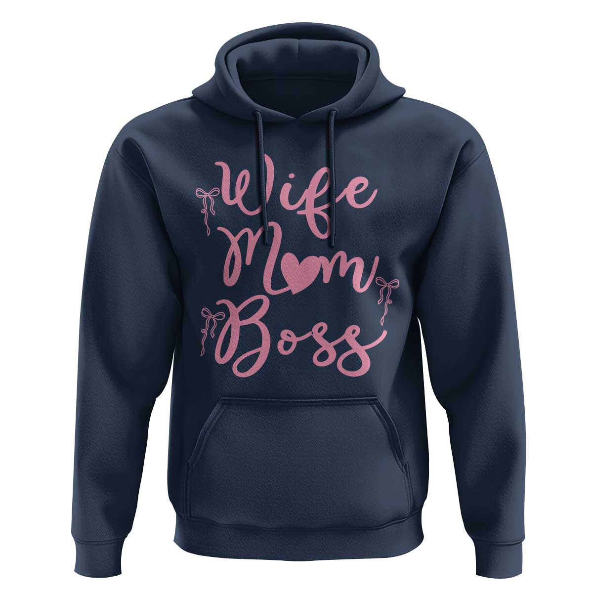 Funny Wife Mom Boss Hoodie Girly Pink Bows Mothers Day Gift