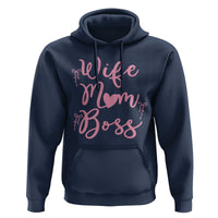 Funny Wife Mom Boss Hoodie Girly Pink Bows Mothers Day Gift