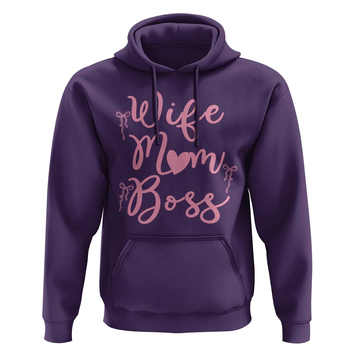 Funny Wife Mom Boss Hoodie Girly Pink Bows Mothers Day Gift