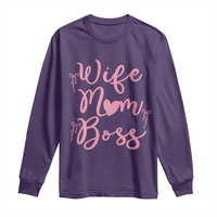 Funny Wife Mom Boss Long Sleeve Shirt Girly Pink Bows Mothers Day Gift