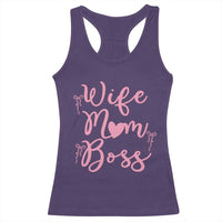 Funny Wife Mom Boss Racerback Tank Top Girly Pink Bows Mothers Day Gift
