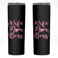 Funny Wife Mom Boss Skinny Tumbler Girly Pink Bows Mothers Day Gift