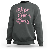 Funny Wife Mom Boss Sweatshirt Girly Pink Bows Mothers Day Gift