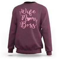 Funny Wife Mom Boss Sweatshirt Girly Pink Bows Mothers Day Gift
