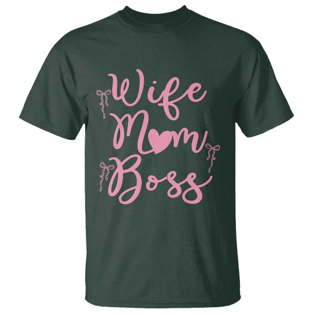 Funny Wife Mom Boss T Shirt Girly Pink Bows Mothers Day Gift