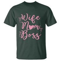 Funny Wife Mom Boss T Shirt Girly Pink Bows Mothers Day Gift