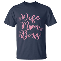 Funny Wife Mom Boss T Shirt Girly Pink Bows Mothers Day Gift