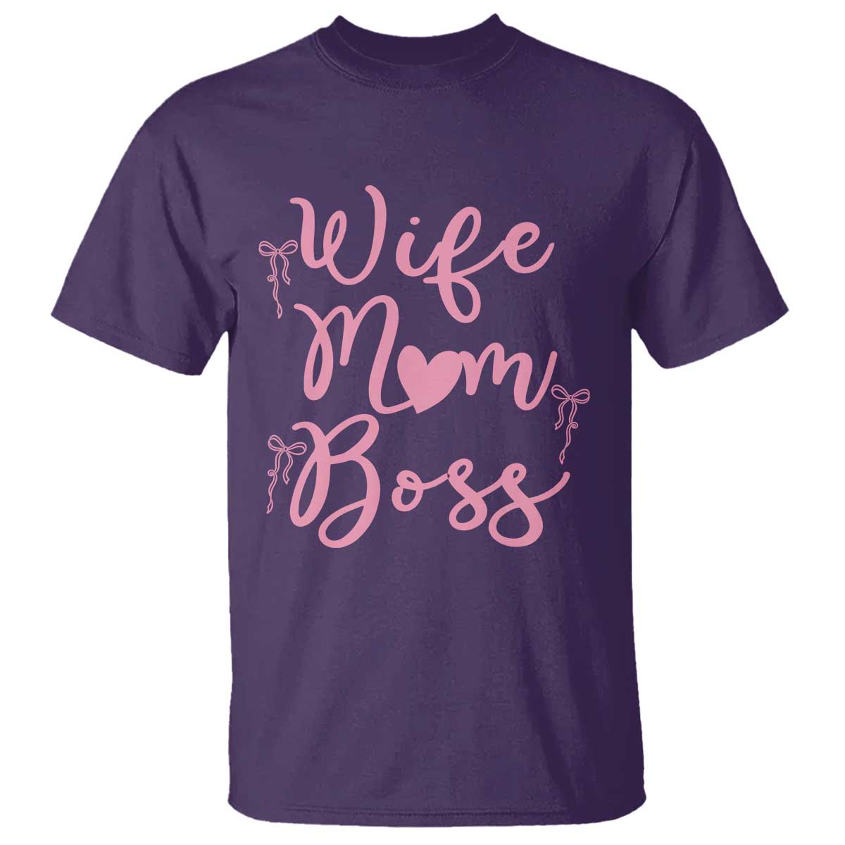 Funny Wife Mom Boss T Shirt Girly Pink Bows Mothers Day Gift