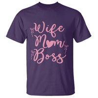 Funny Wife Mom Boss T Shirt Girly Pink Bows Mothers Day Gift