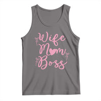 Funny Wife Mom Boss Tank Top Girly Pink Bows Mothers Day Gift