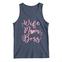 Funny Wife Mom Boss Tank Top Girly Pink Bows Mothers Day Gift