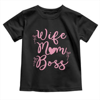 Funny Wife Mom Boss Toddler T Shirt Girly Pink Bows Mothers Day Gift