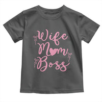 Funny Wife Mom Boss Toddler T Shirt Girly Pink Bows Mothers Day Gift