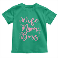 Funny Wife Mom Boss Toddler T Shirt Girly Pink Bows Mothers Day Gift