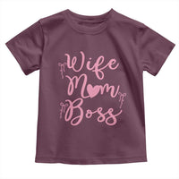 Funny Wife Mom Boss Toddler T Shirt Girly Pink Bows Mothers Day Gift