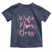 Funny Wife Mom Boss Toddler T Shirt Girly Pink Bows Mothers Day Gift