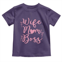 Funny Wife Mom Boss Toddler T Shirt Girly Pink Bows Mothers Day Gift