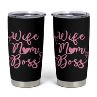 Funny Wife Mom Boss Tumbler Cup Girly Pink Bows Mothers Day Gift