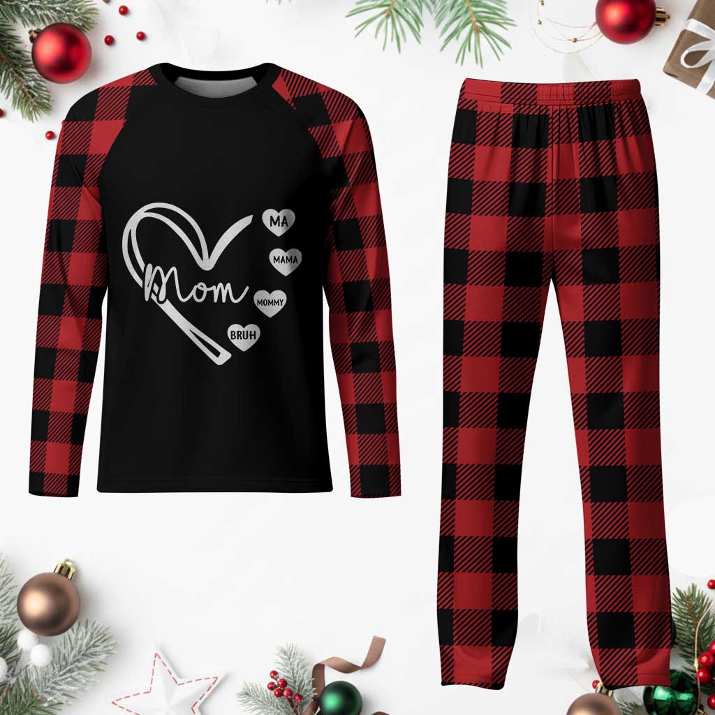 Mama Mommy Mom Bruh Plaid Pajama Set Mothers Day Humor Gift