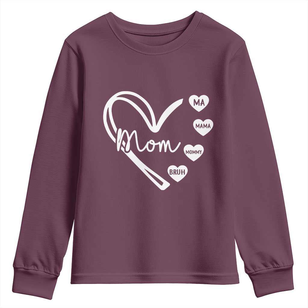 Mama Mommy Mom Bruh Youth Sweatshirt Mothers Day Humor Gift