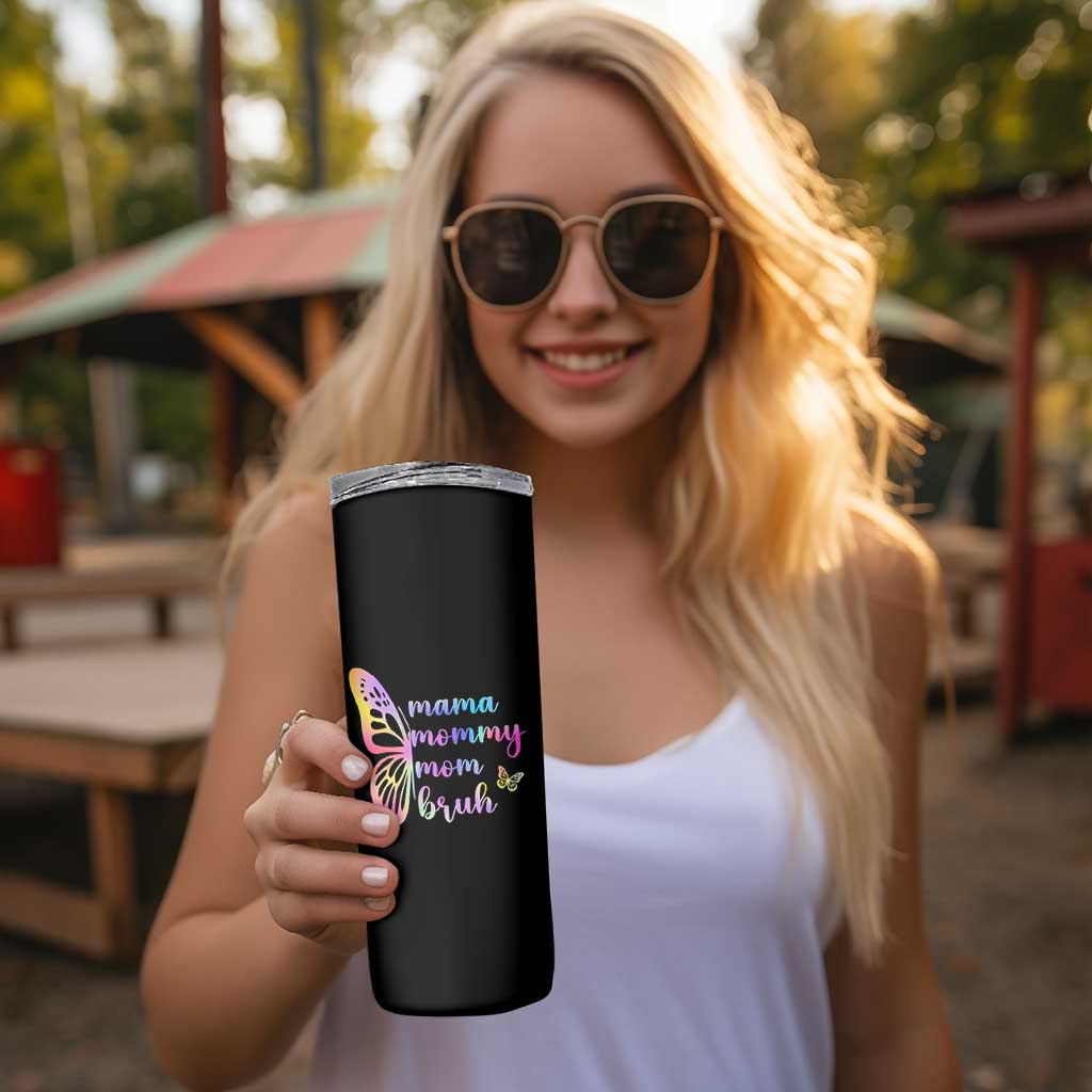Funny Mom Saying Gift Skinny Tumbler Mama Mommy Mom Bruh