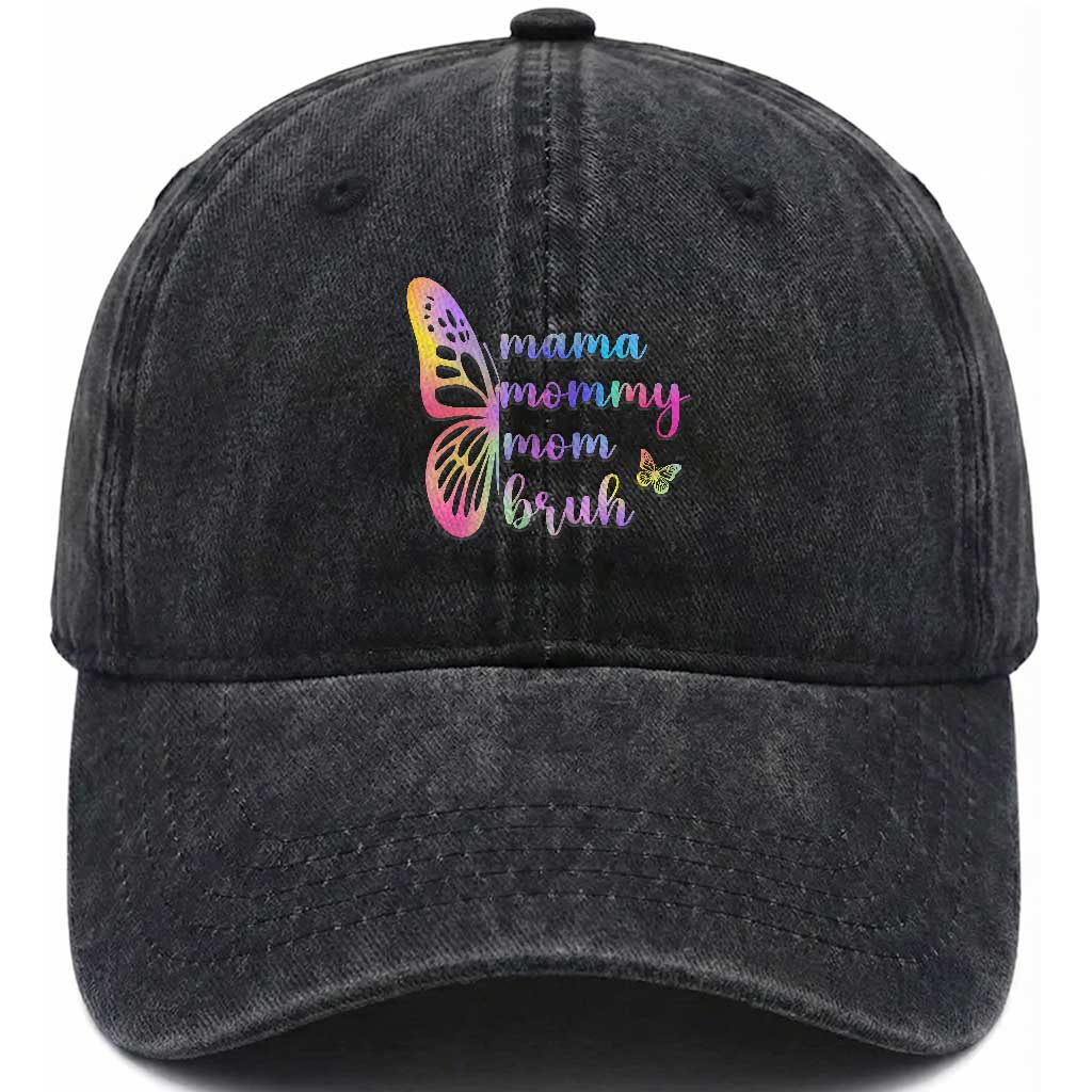 Funny Mom Saying Gift Washed Cotton Baseball Cap Mama Mommy Mom Bruh