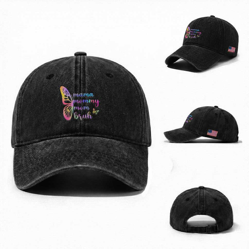 Funny Mom Saying Gift Washed Cotton Baseball Cap Mama Mommy Mom Bruh
