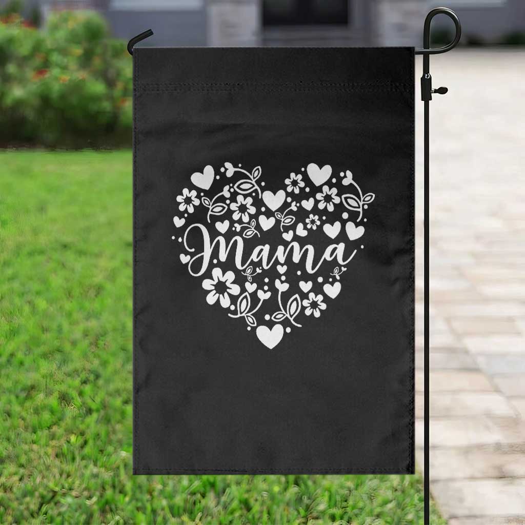 Floral Mama Heart Graphic Garden Flag Mothers Day Flower Gift