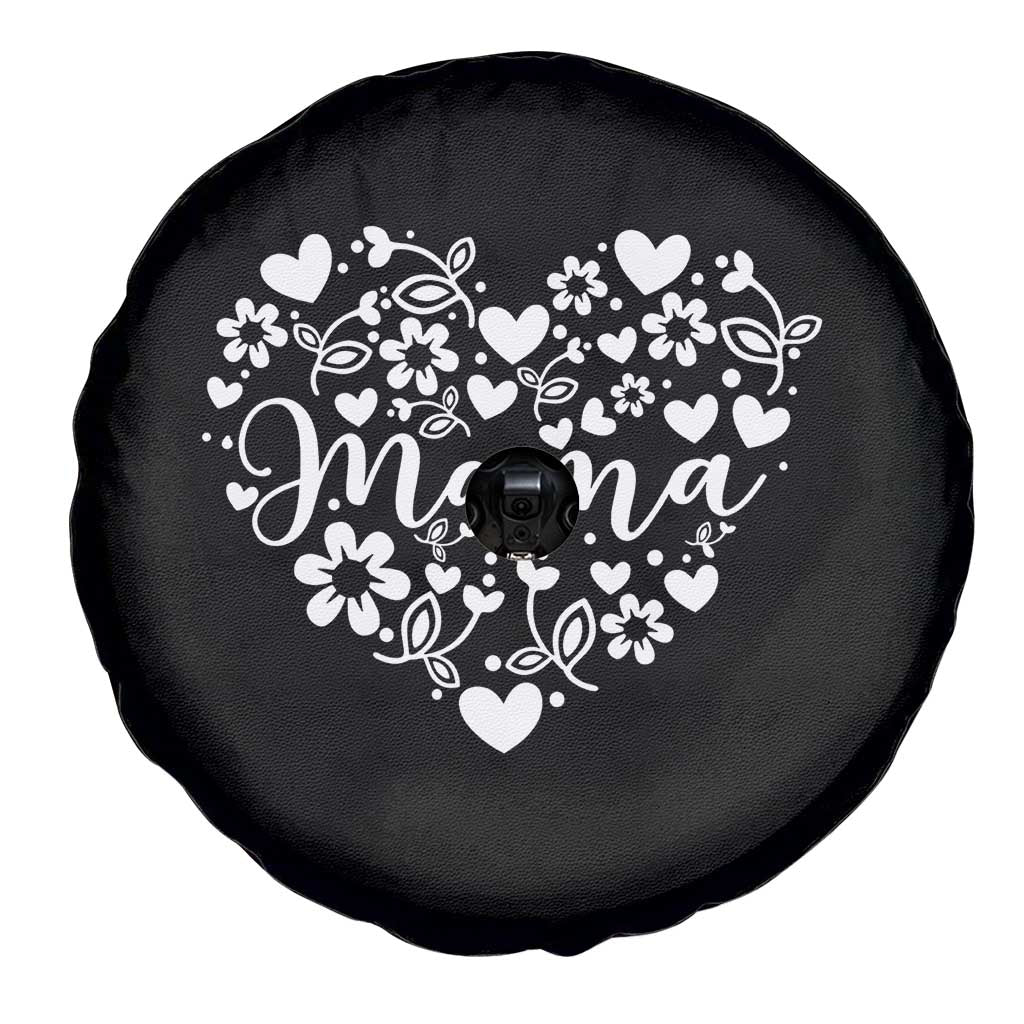 Floral Mama Heart Graphic Spare Tire Cover Mothers Day Flower Gift