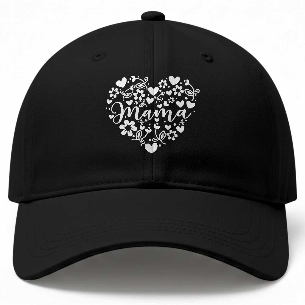 Floral Mama Heart Graphic Baseball Cap Mothers Day Flower Gift