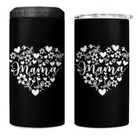 Floral Mama Heart Graphic 4 in 1 Can Cooler Tumbler Mothers Day Flower Gift