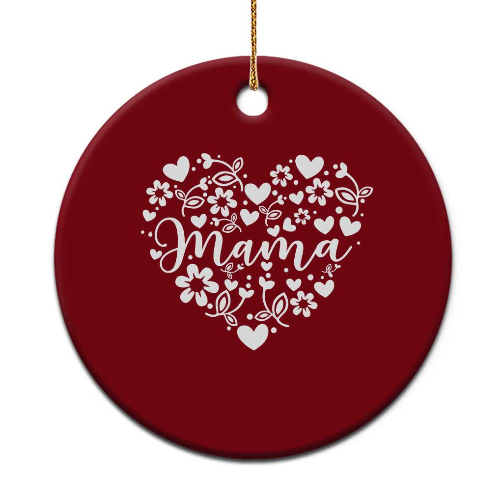 Floral Mama Heart Graphic Ceramic Ornament Mothers Day Flower Gift