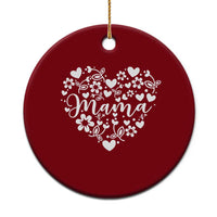 Floral Mama Heart Graphic Ceramic Ornament Mothers Day Flower Gift
