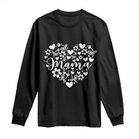 Floral Mama Heart Graphic Long Sleeve Shirt Mothers Day Flower Gift