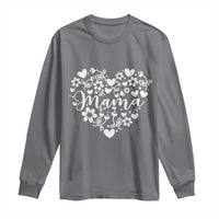 Floral Mama Heart Graphic Long Sleeve Shirt Mothers Day Flower Gift