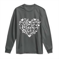 Floral Mama Heart Graphic Long Sleeve Shirt Mothers Day Flower Gift