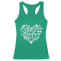 Floral Mama Heart Graphic Racerback Tank Top Mothers Day Flower Gift
