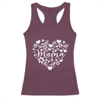 Floral Mama Heart Graphic Racerback Tank Top Mothers Day Flower Gift