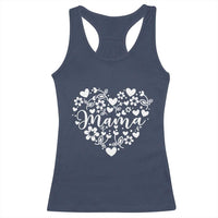 Floral Mama Heart Graphic Racerback Tank Top Mothers Day Flower Gift