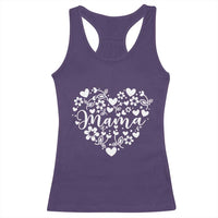 Floral Mama Heart Graphic Racerback Tank Top Mothers Day Flower Gift
