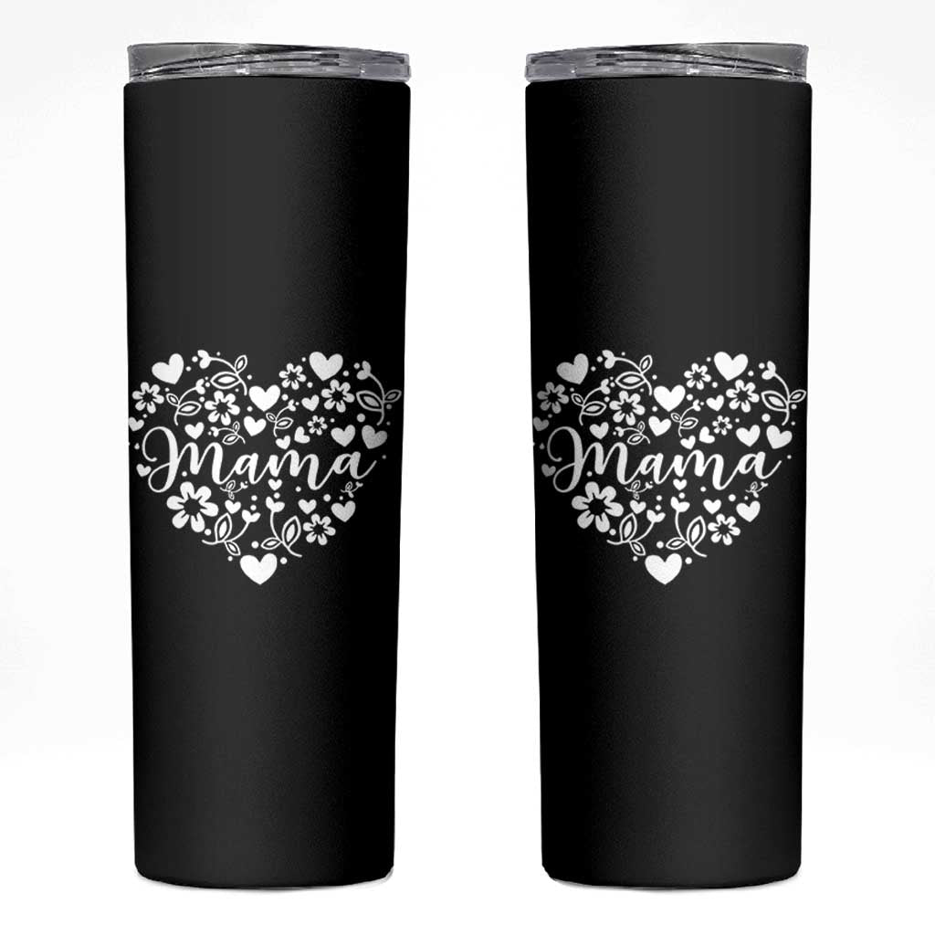 Floral Mama Heart Graphic Skinny Tumbler Mothers Day Flower Gift
