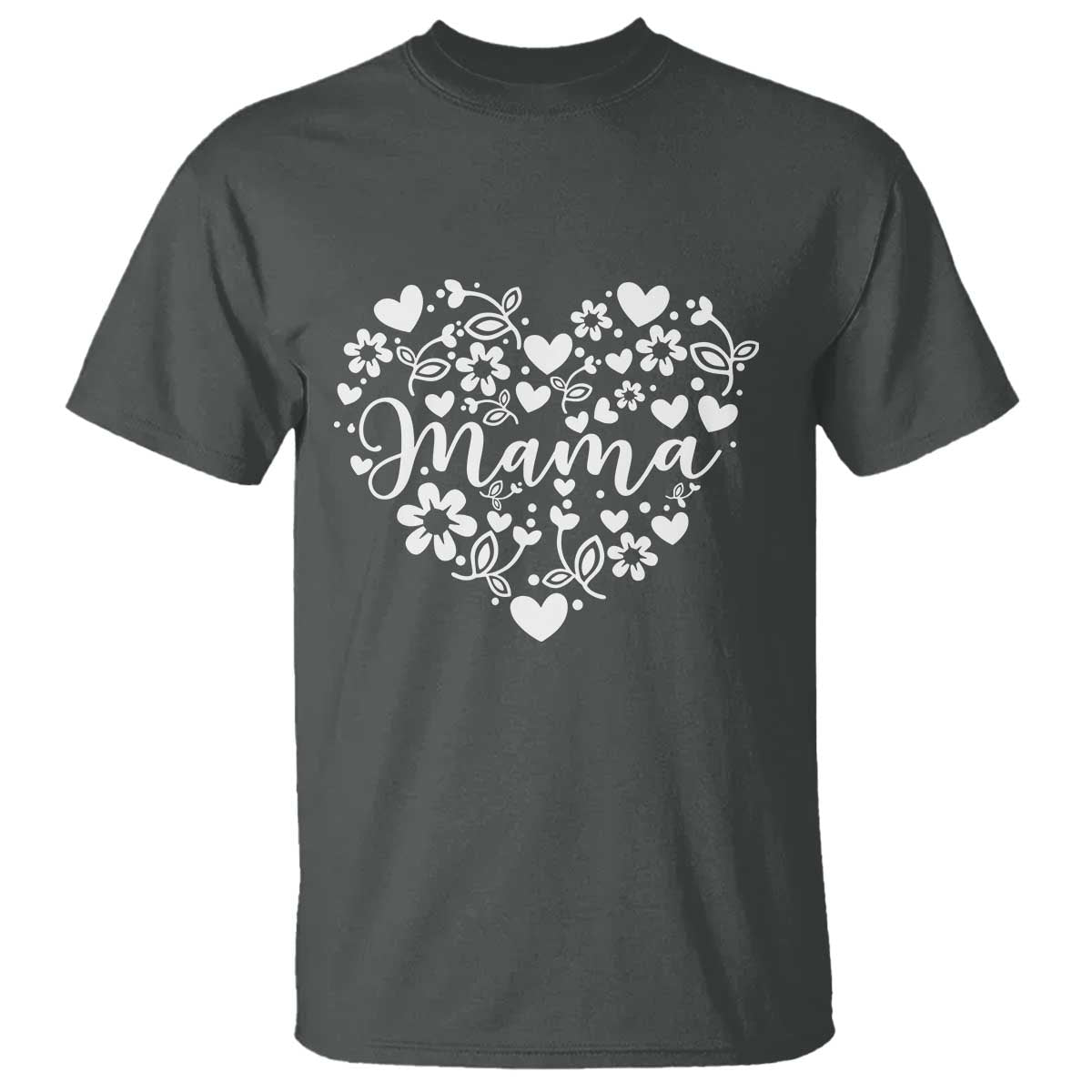 Floral Mama Heart Graphic T Shirt Mothers Day Flower Gift