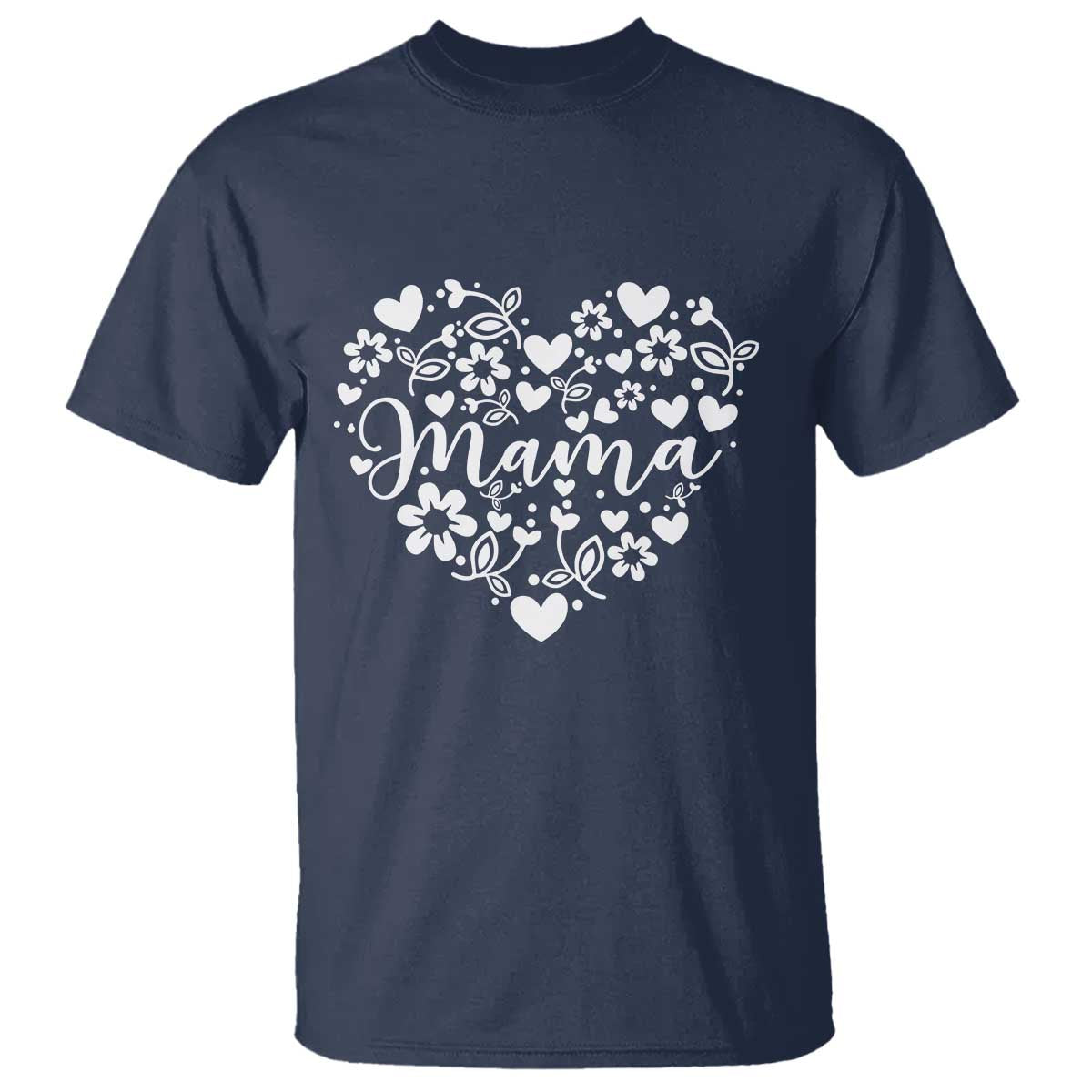 Floral Mama Heart Graphic T Shirt Mothers Day Flower Gift