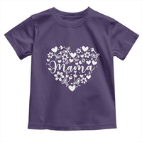 Floral Mama Heart Graphic Toddler T Shirt Mothers Day Flower Gift