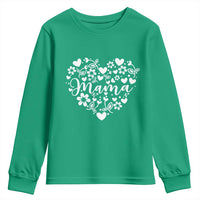Floral Mama Heart Graphic Youth Sweatshirt Mothers Day Flower Gift
