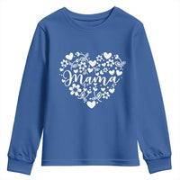 Floral Mama Heart Graphic Youth Sweatshirt Mothers Day Flower Gift